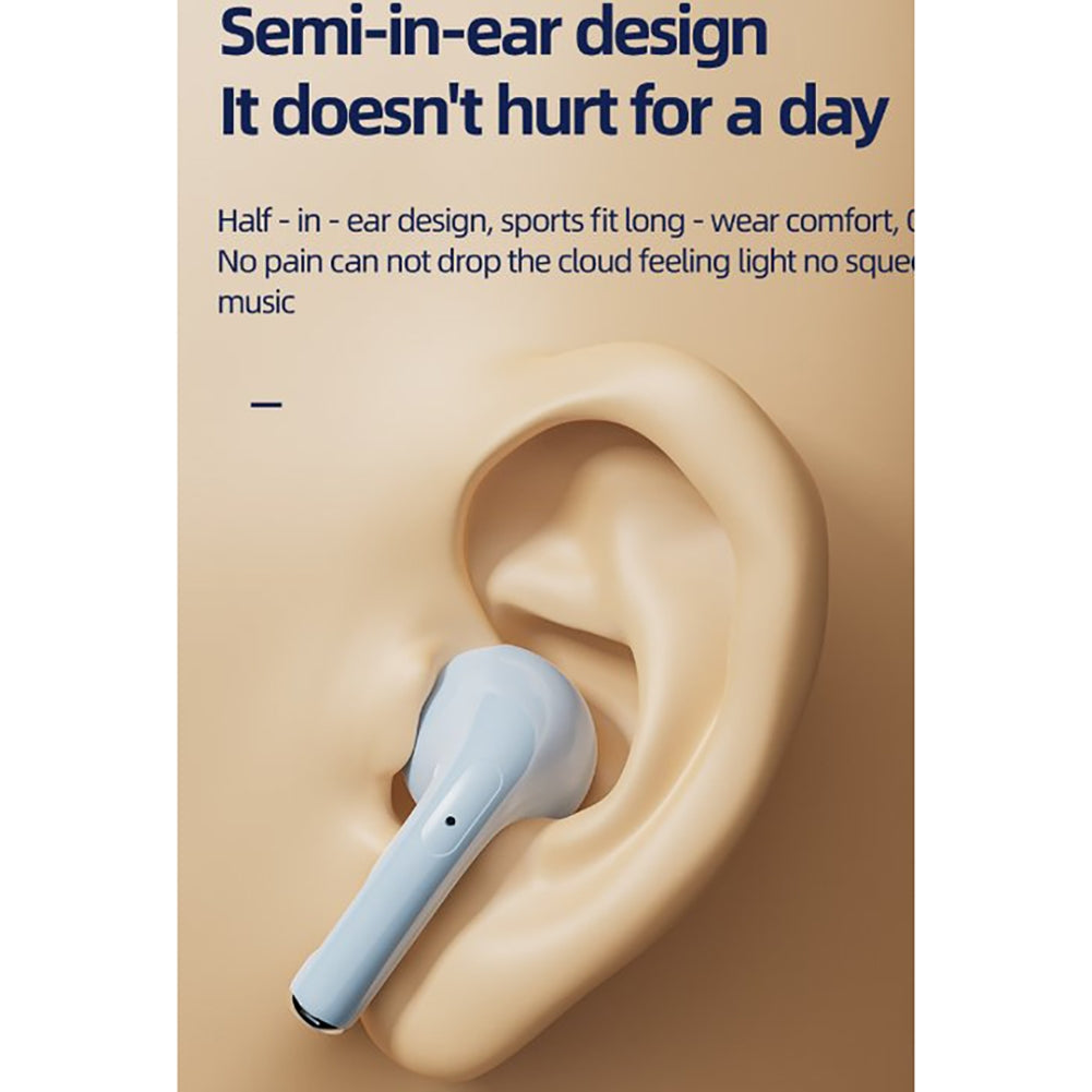 BD02 Wireless Earbuds In-Ear Earphones With Clear Calling Transparent Charging Case For Cell Phone Computer Laptop Sports black