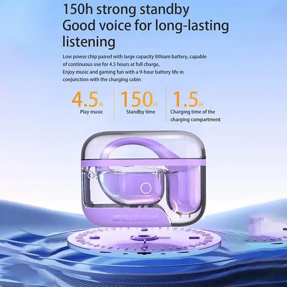 C01 Wireless Hanging Ear Headphones Open Ear Headphones Stereo Sound Earphones Noise Reduction Earphones Yellow
