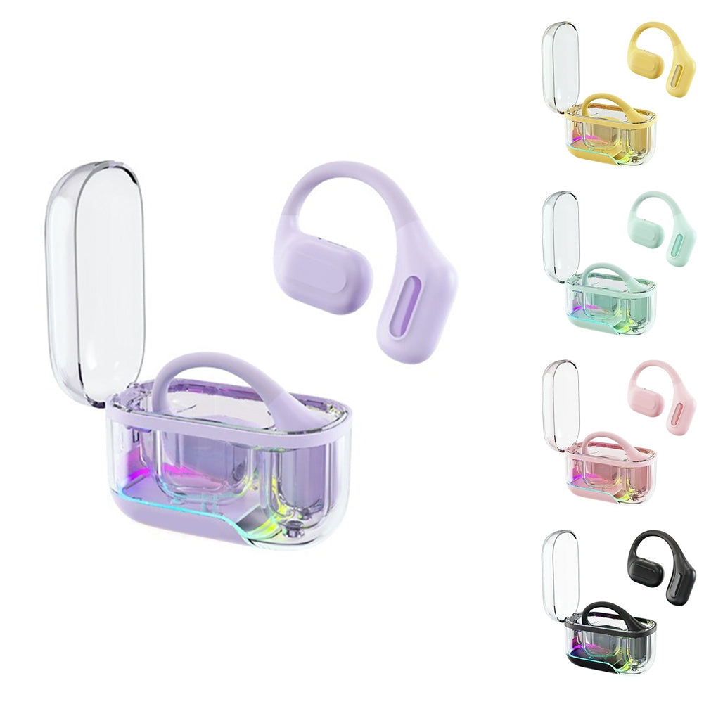 C01 Wireless Hanging Ear Headphones Open Ear Headphones Stereo Sound Earphones Noise Reduction Earphones Yellow