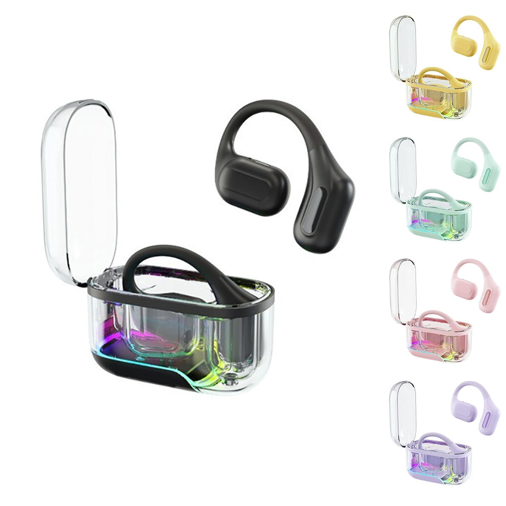 C01 Wireless Hanging Ear Headphones Open Ear Headphones Stereo Sound Earphones Noise Reduction Earphones Yellow