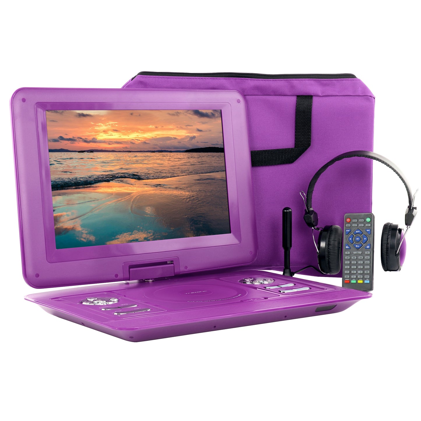 Trexonic 13.3 Inch Portable TV+DVD Player with Color TFT LED Screen and USB/HD/AV Inputs