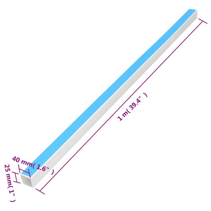 Cable Trunking Self-Adhesive 1.6"x1" 32.8' PVC
