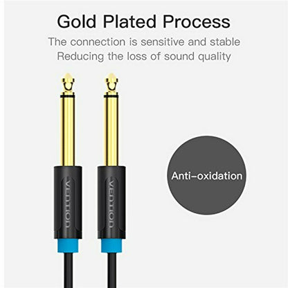 Vention Aux Guitar Cable 6.5 Jack Audio Cable 6.35mm Aux Cable for Stereo Guitar Mixer Amplifier Speaker  black