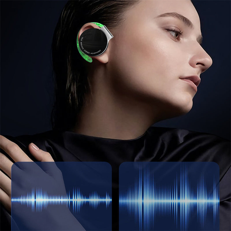 US F2 Tws Wireless Bluetooth Headset Noise-Cancelling Night Running Light Luminous Sports Earbuds Black