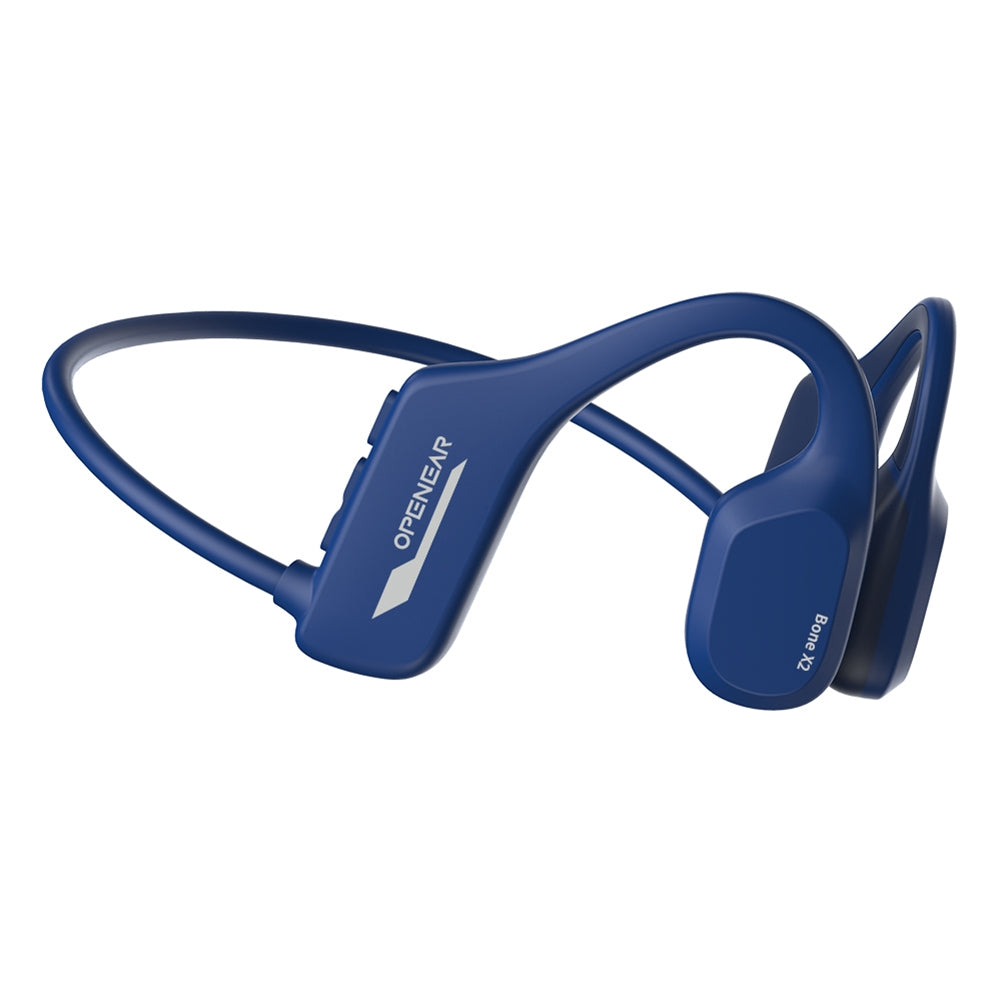 Wireless Headphones Headband Bone Conduction Earphones Clear Sound Calling Headphones Waterproof Earbuds Blue