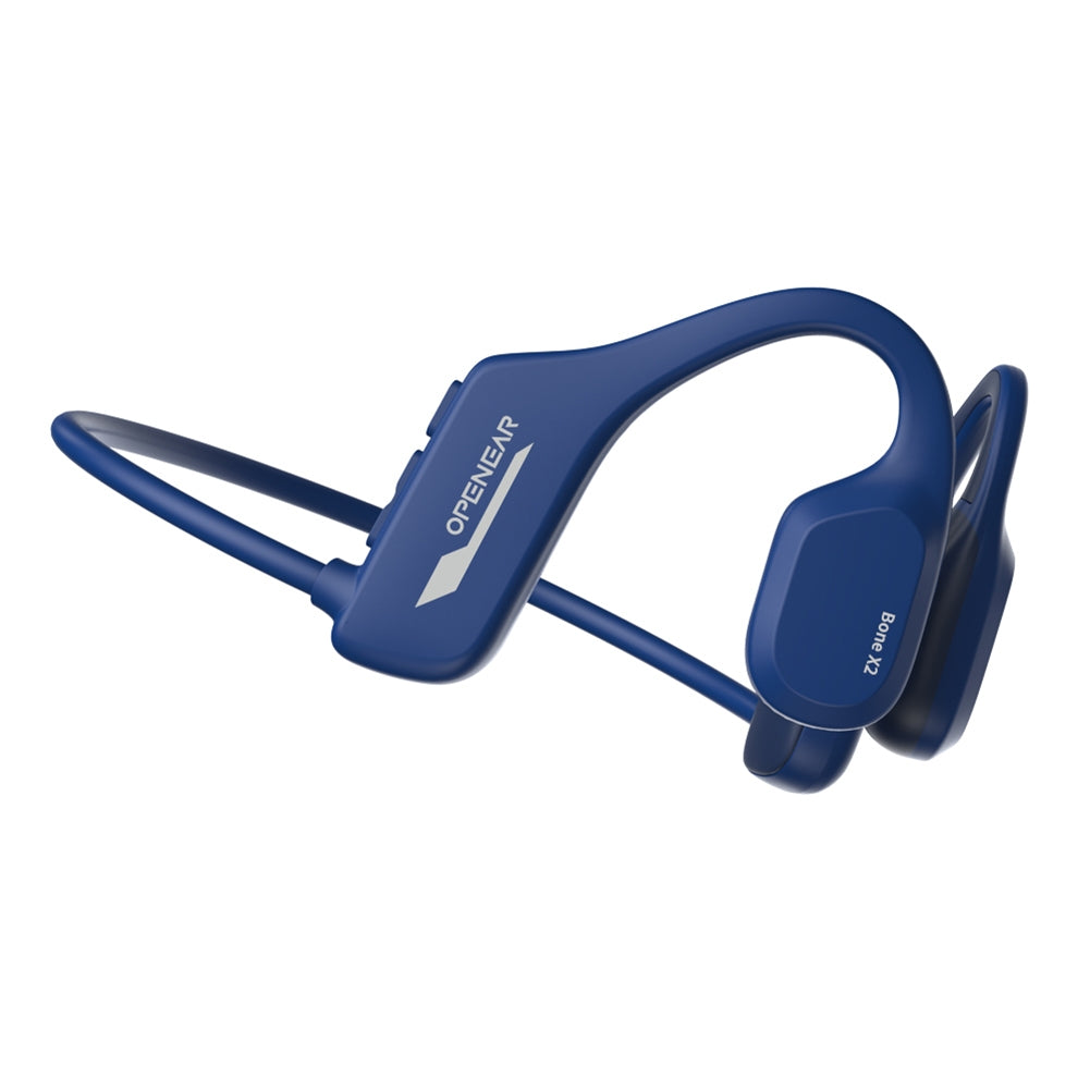 Wireless Headphones Headband Bone Conduction Earphones Clear Sound Calling Headphones Waterproof Earbuds Blue