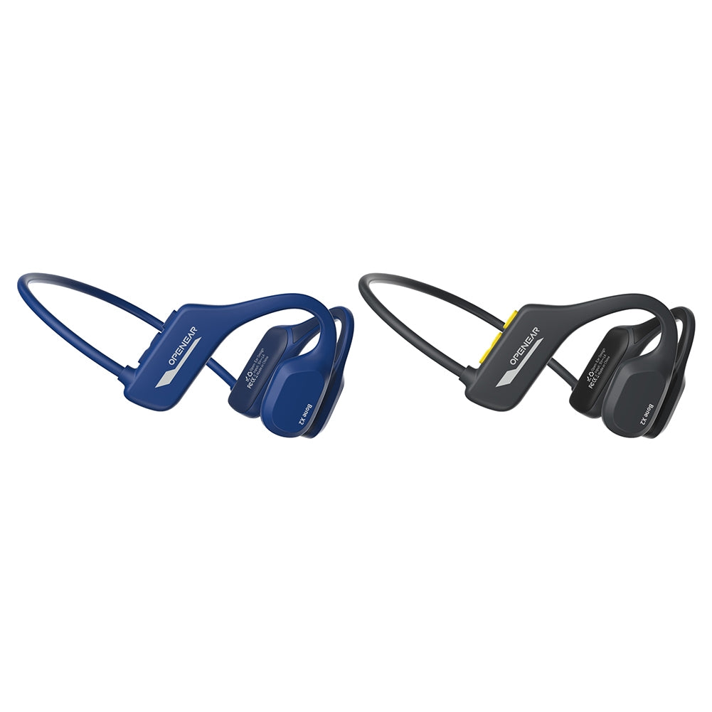Wireless Headphones Headband Bone Conduction Earphones Clear Sound Calling Headphones Waterproof Earbuds Blue