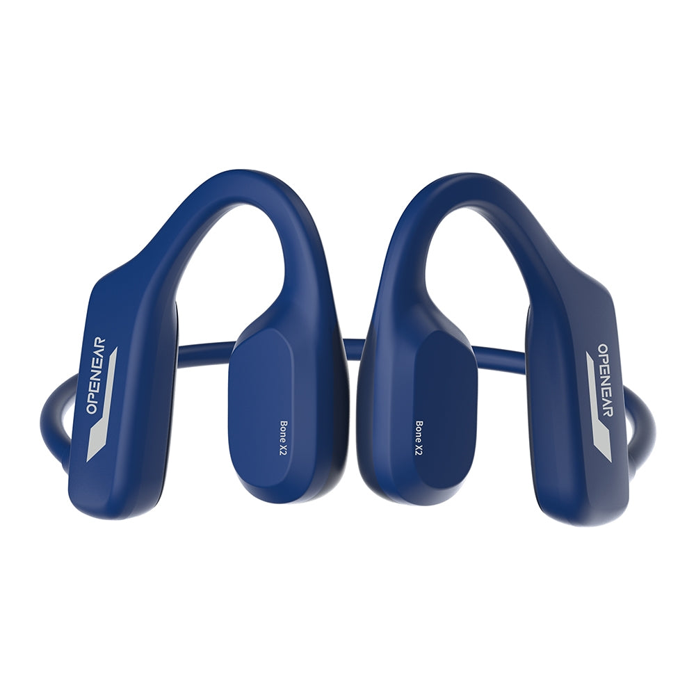 Wireless Headphones Headband Bone Conduction Earphones Clear Sound Calling Headphones Waterproof Earbuds Blue
