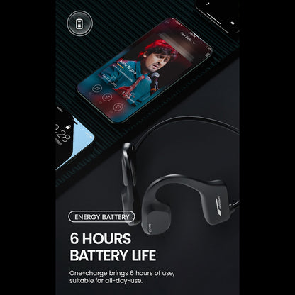 Wireless Headphones Headband Bone Conduction Earphones Clear Sound Calling Headphones Waterproof Earbuds Blue