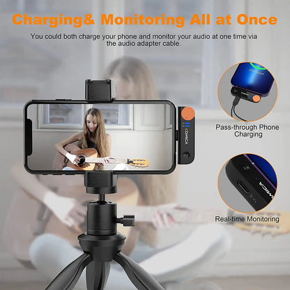 Color: Red, Ships From: CHINA - Comica Vimo S Wireless Lavalier Microphone 2.4G Compact  Wireless Lapel Microphone With Charging Case for iPhone Android Phone