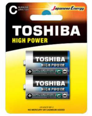 Toshiba Batterie MezzaTorcia C Alcalina LR14GCP BP-2 1Cnf/2pz