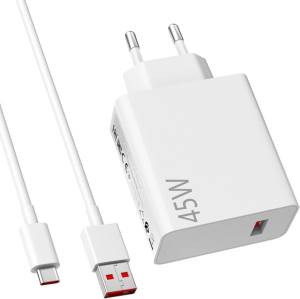 Xiaomi 45W Wall Charging Combo USB-A + Cavo USB-C White